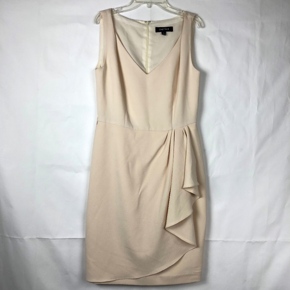 Cheeta B Women's Cream Ruffle Dress Sleeveless 38E